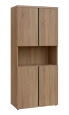 MHN 5 - 84DN kancelářská skříň, 4-dveřová/nika, 1820x800x400, dub bardolino